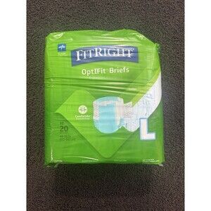 MedLine FitRight OptiFit Briefs 20 Pack Large Ultra Adult Diapers Incontinence